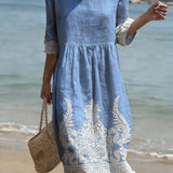 Vestido casual feminino com estampado floral