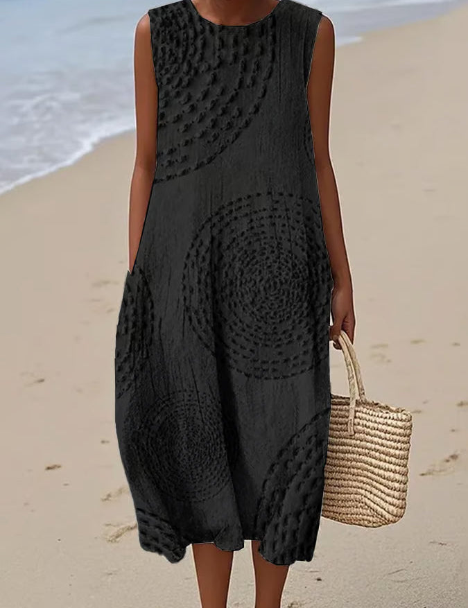 Ana - Vestido Maxi Sem Mangas Texturizado