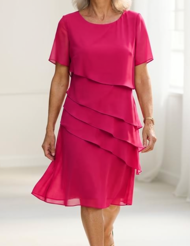 Lídia - Vestido Ruffle de Conforto Elegante