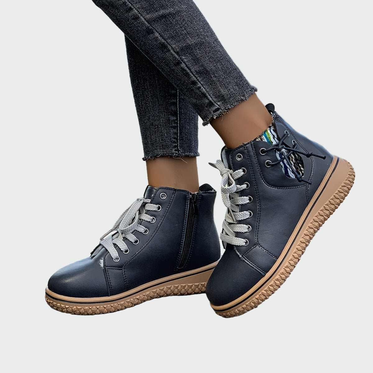 Botas de couro ortopédicas de cano baixo