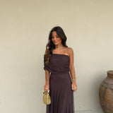 Vestido Toledo Castanho