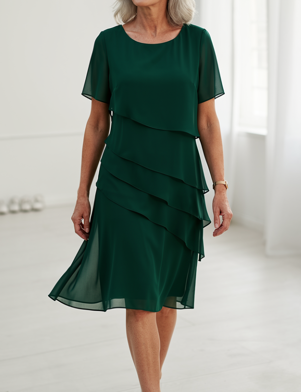 Juliette – Vestido Elegante Fluido com Folhos