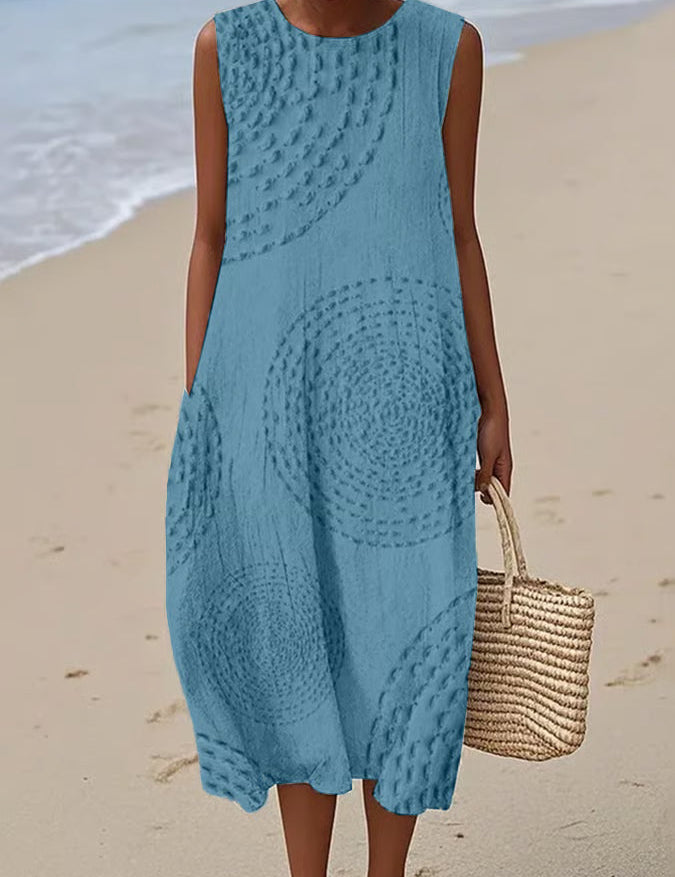 Ana - Vestido Maxi Sem Mangas Texturizado