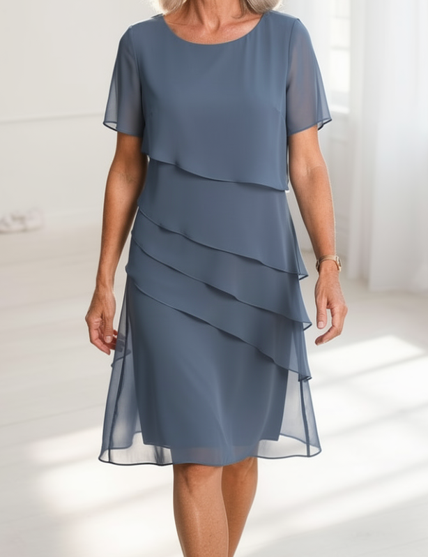 Lídia - Vestido Ruffle de Conforto Elegante