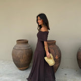 Vestido Toledo Castanho