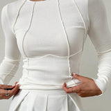 Top Slim Fit de Manga Comprida
