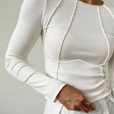 Top Slim Fit de Manga Comprida