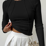 Top Slim Fit de Manga Comprida