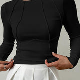 Top Slim Fit de Manga Comprida