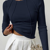Top Slim Fit de Manga Comprida