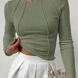 Top Slim Fit de Manga Comprida