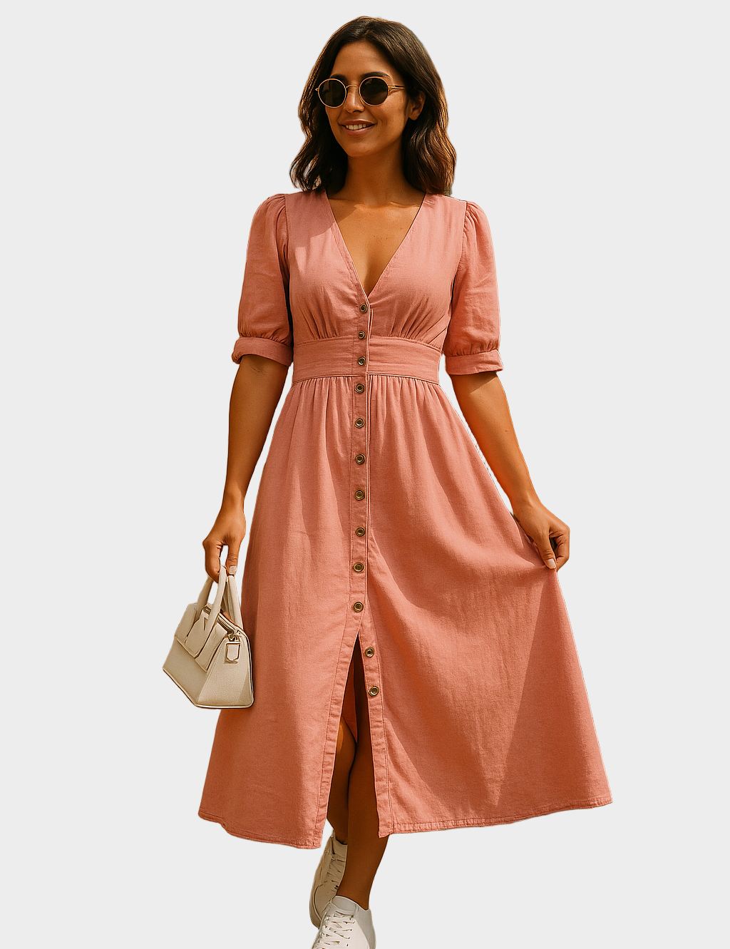 Vestido de ganga com botões