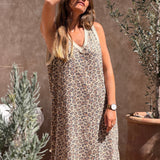 Vestido Maxi Leopardo Lurex | Tamanho Único