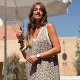 Vestido Maxi Leopardo Lurex | Tamanho Único