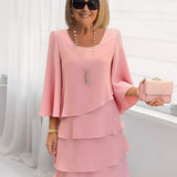 Élise – Vestido Elegante Fluido com Folhos