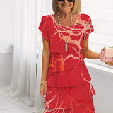 Geneviève – Vestido Elegante Fluido com Folhos