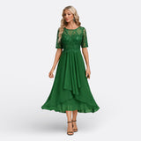 Mariana - Vestido de Renda com Mangas Curtas