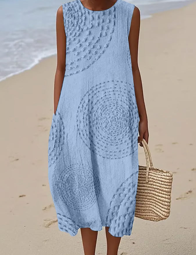 Ana - Vestido Maxi Sem Mangas Texturizado