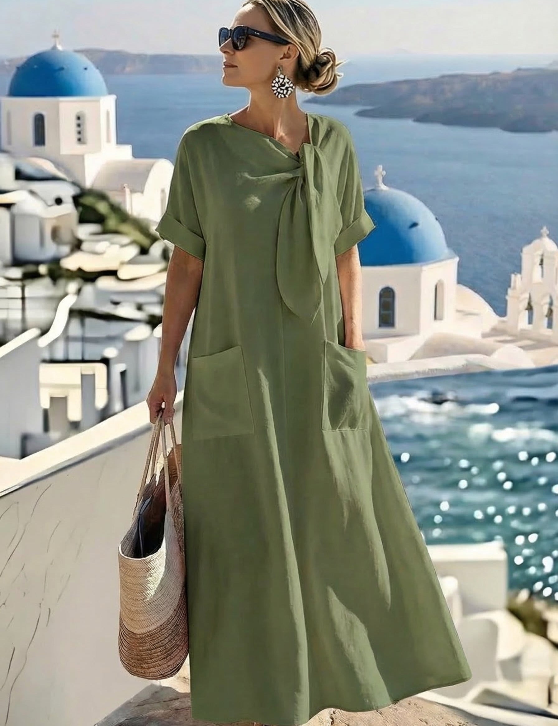 Flor - Vestido Elegante com Bolsos