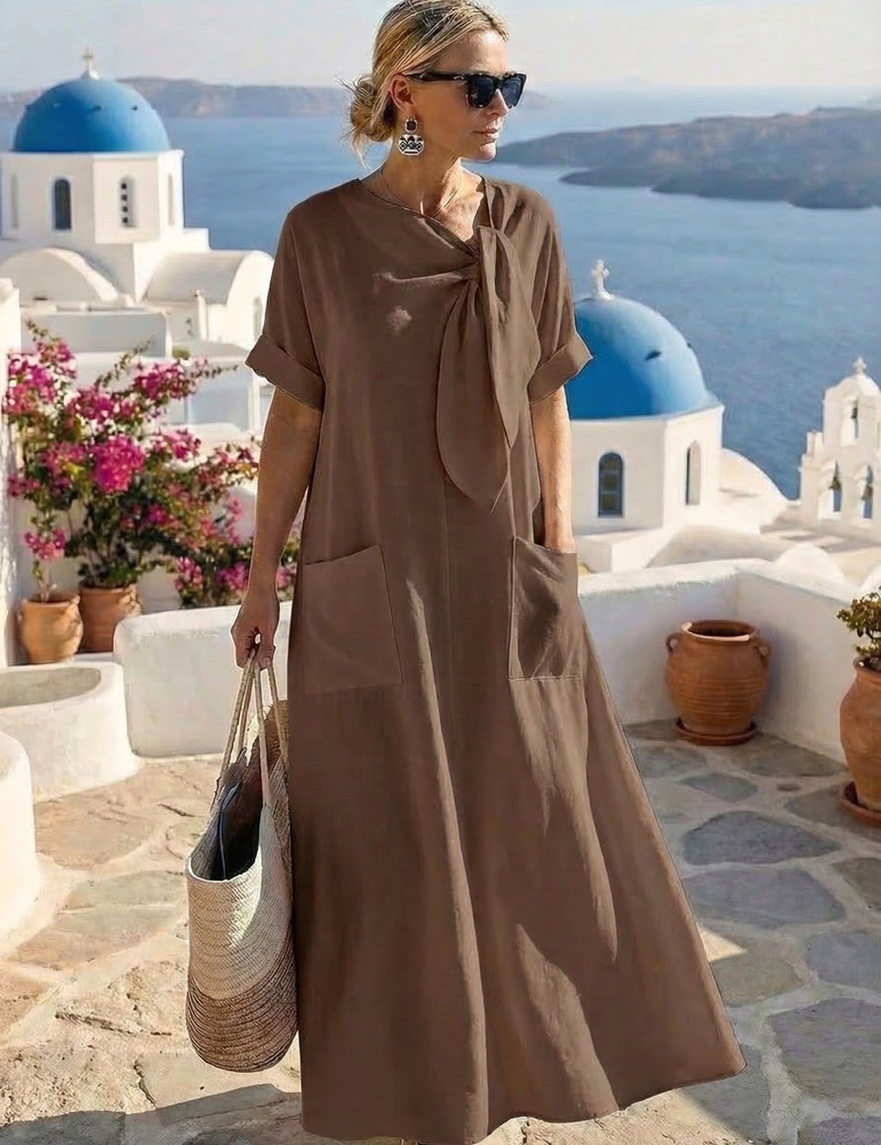 Flor - Vestido Elegante com Bolsos