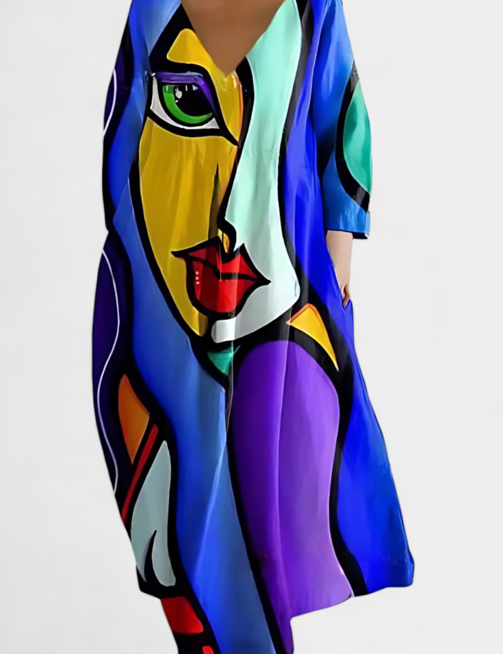 Ana - Vestido Fluido com Estampa
