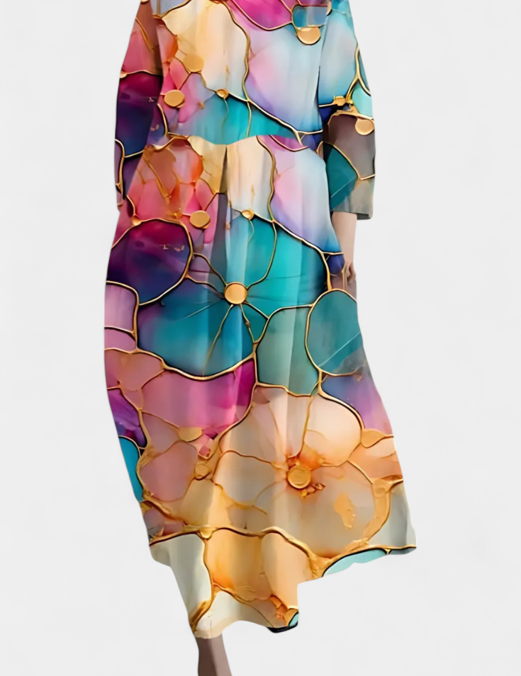 Ana - Vestido Fluido com Estampa