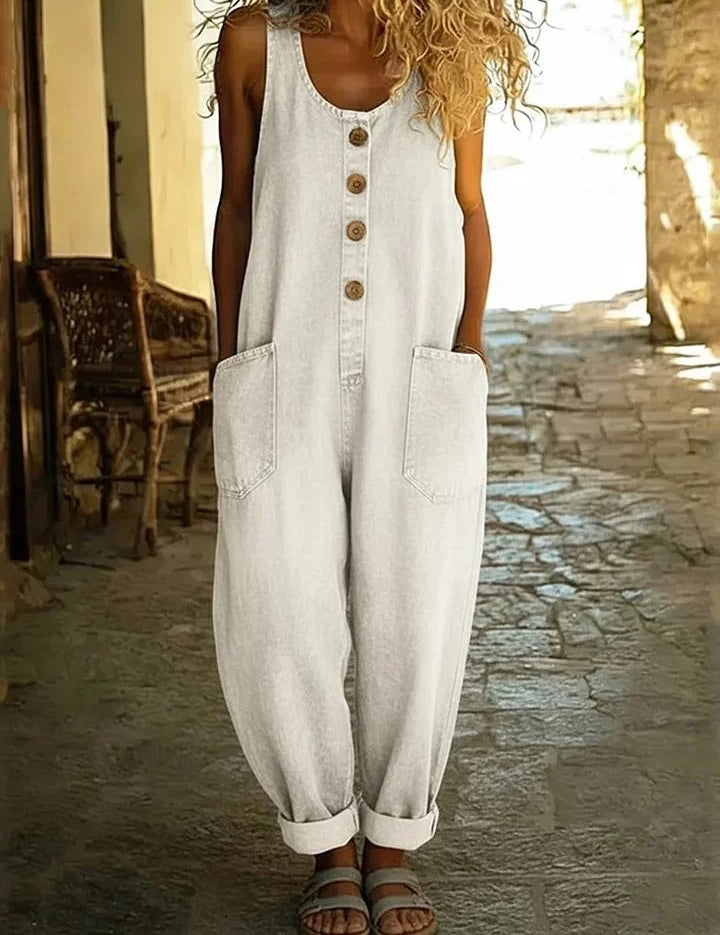 LENNA | JARDINEIRA EM DENIM DE ALGODÃO VINTAGE
