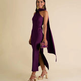Vestido Acetinado Ameixa | A Convidada Perfeita